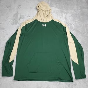 Under Armour Light pullover Hoodie Size Lg Green And Beige Excellent Condition